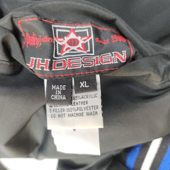 JH Design NASCAR Racing Wool Leather Varsity Letterman Jacket Men's Extra Large - Picture 8 of 13